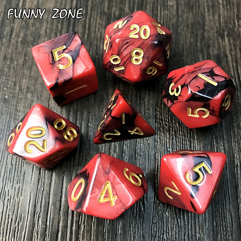 Высокое качество 7 шт. набор двухцветных игральных костей эффект туманности