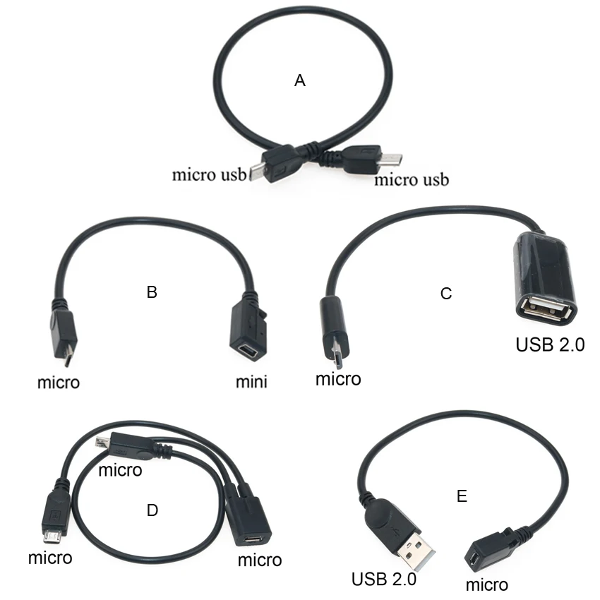 Разветвитель Micro USB 2 0 Y 1 Женский на штекера Удлинительный кабель для передачи