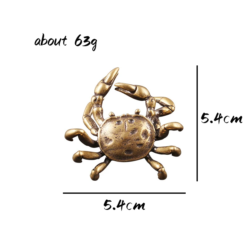 Медные маленькие медные статуи краба ручной работы антикварные миниатюрные