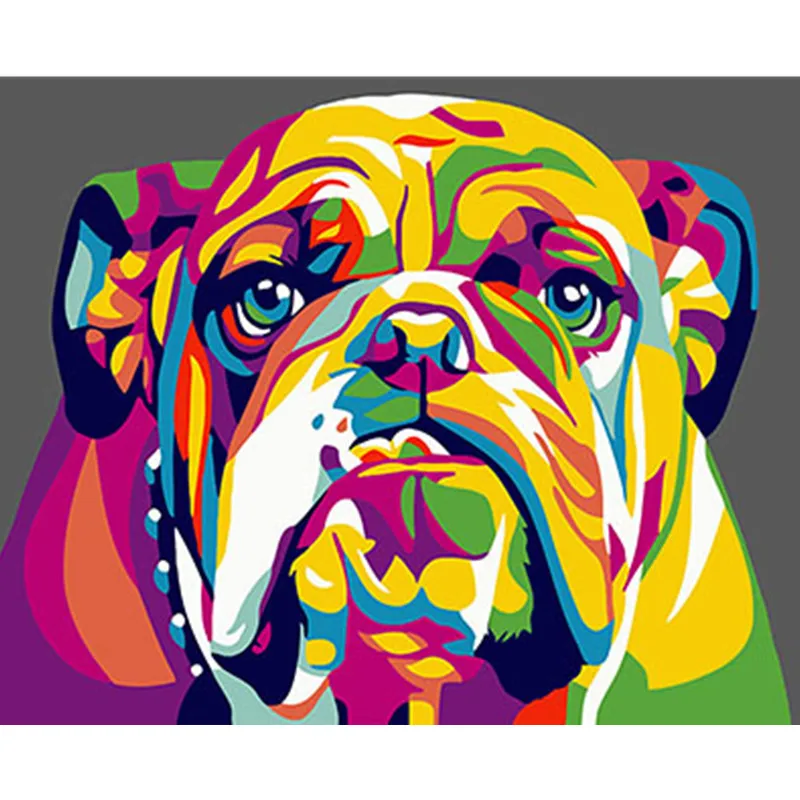 Собака Животные DIY Цифровая живопись маслом Картины Раскраска по номерам Наборы