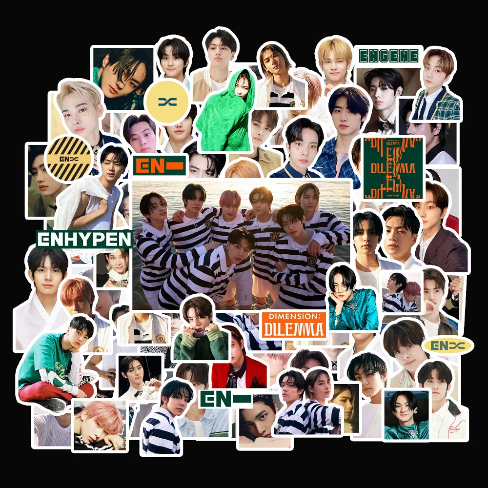 

100 шт./компл. Kpop ENHYPEN наклейка с изображением героев нового альбома Размеры: дилемма высокое качество K-pop EN наклейка Корея фотографии плакат