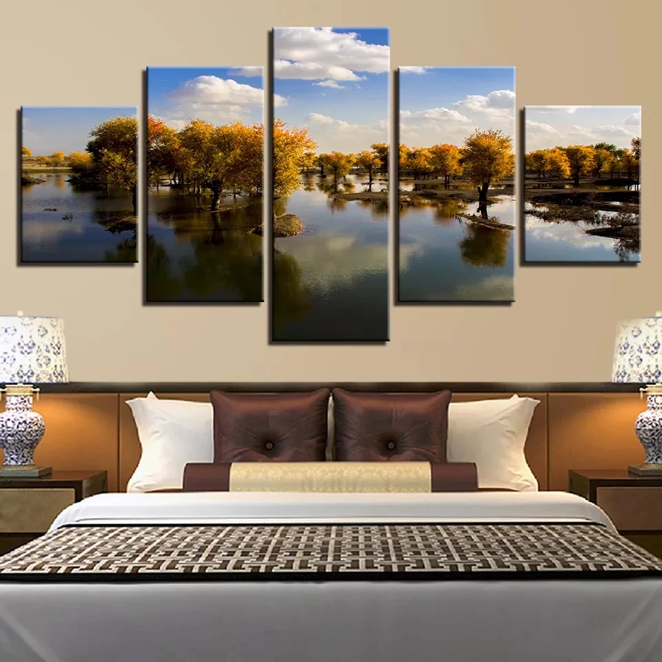 

Autumn Forest Posters Home Decor 5 Pieces Wall Art Canvas Paintings For Living Room HD Prints Modern Pictures