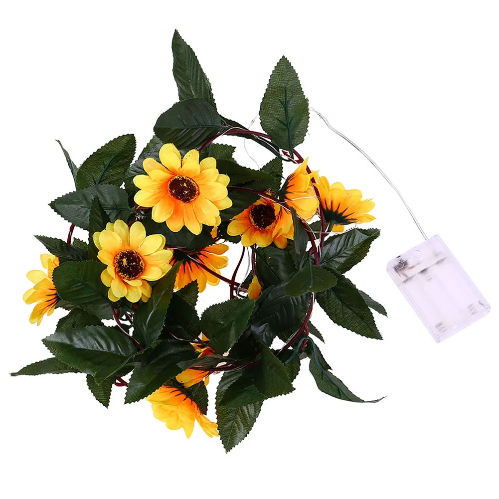 

LED Green Vine Sunflower String Lights Fairy Garland Lamps Feastival Decor