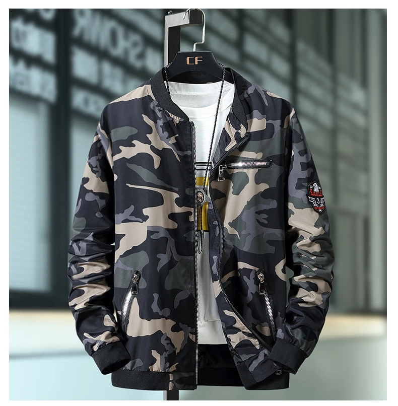 Большие размеры 9XL 8XL 7XL камуфляжная повседневная куртка мужская весенне-осенняя модная мужская ветровка с капюшоном пальто военный бомбардировщик куртка мужская - Цвет: Micai
