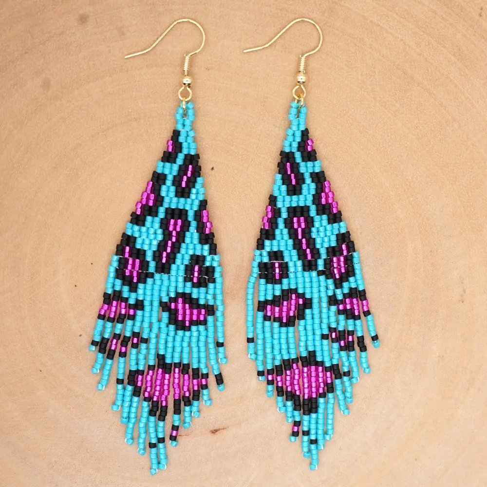 

Go2boho Miyuki Leopard Earrings Women 2020 Trendy Large Earrings Femme Boho Aretes Tassel Earring Gifts Handmade Woven Jewelry