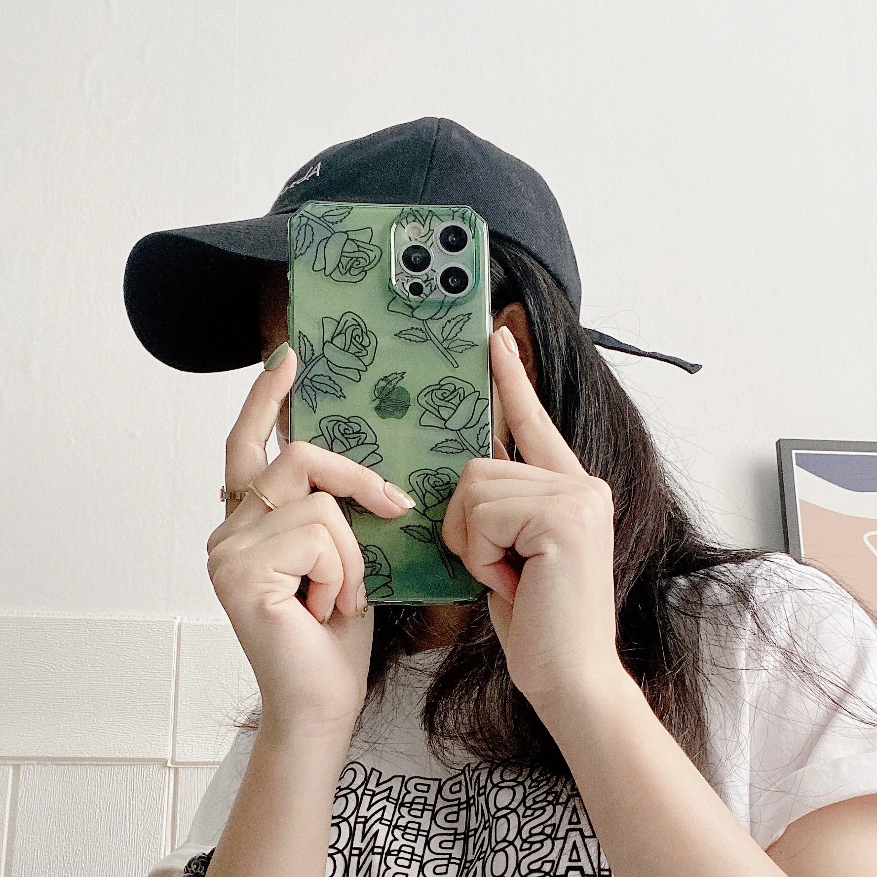 

12 Pro Case Rose Floral Clear Cover For iPhone 12 7 8 Plus XS MAX XR X SE 2020 Transparent Flower TPU Silicone Cases 11 Pro Max