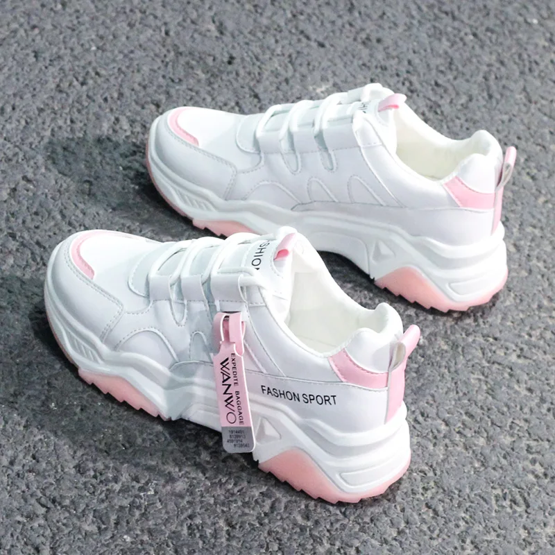 

Women Chunky Sneakers Platform 5cm Thick Sole Ladies Casual Vulcanize Shoes Web Celebrity Dad female fashion Sneakers Designer