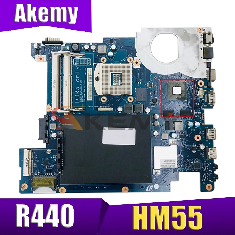 

AKEMY для Samsung R440 NP-R440 Материнская плата ноутбука HM55 DDR3 HD 4500 GPU Бесплатная ЦП BA92-06504B BA92-06504A BA41-01270A