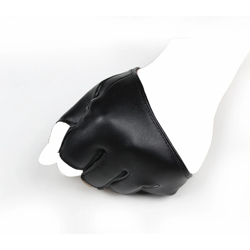 Перчатки женские короткие из искусственной кожи модные пикантные митенки с