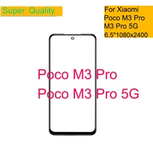 10Pcs/Lot For Xiaomi Poco M3 Pro Touch Screen Panel Front Outer Glass Lens For Poco M3 Pro 5G LCD Glass Front With OCA