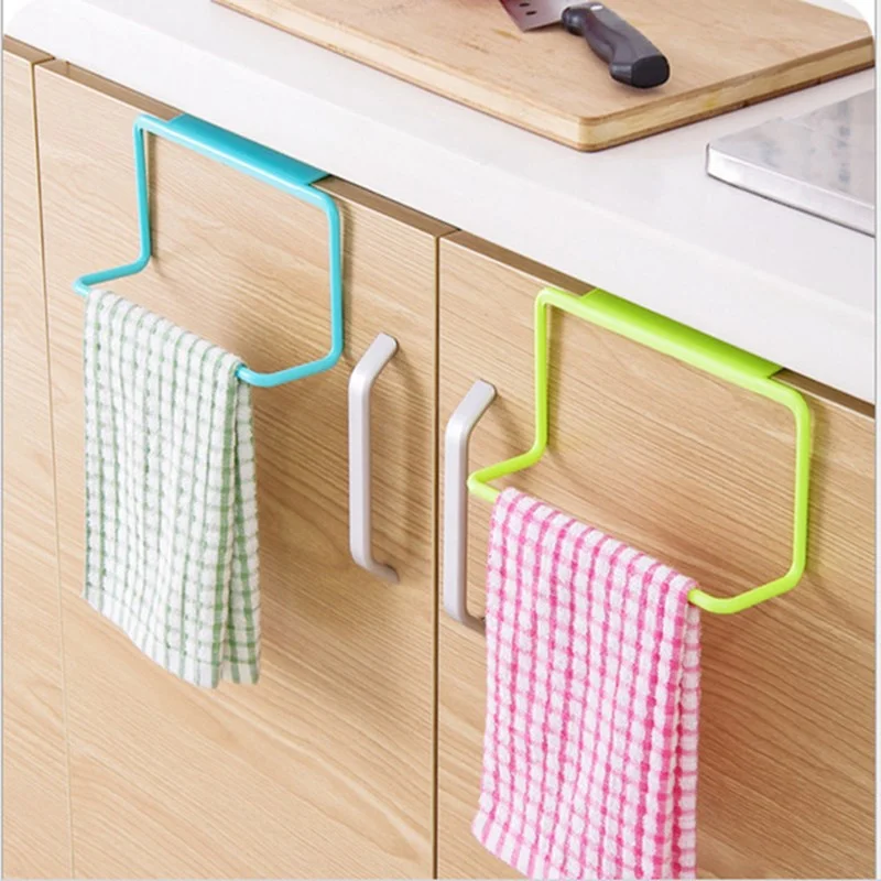 

1PC Cupboard Cabinet Door Back Towel Rag Plastic Rack Hanger Shelf Drawer Hanging Storage Holder Kitchen Bathroom Accessories