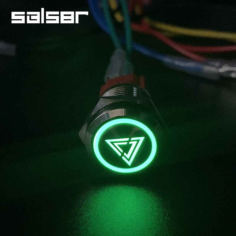 22mm Flat Round DIY Pause/Engine Start Luminous Character Power Supply With LED Light Fix Reset Custom Metal Push Button Switch - купить по