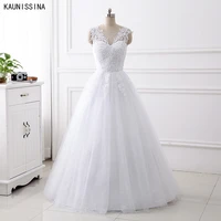 ball gowns white tulle wedding dresses sleeveless v neck floor length bridal dress marriage custom size