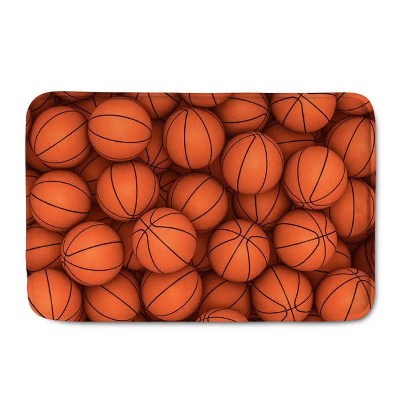 

Basketball Floor Bathroom Non-slip Soft Flannel Carpet 59 * 40cm