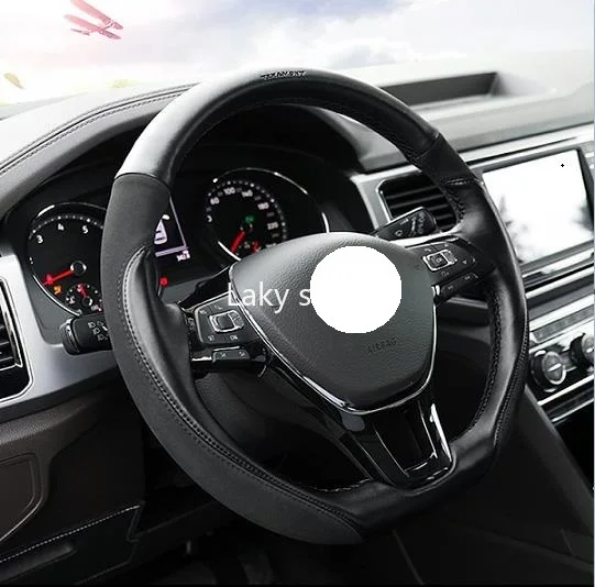 Ручная работа кожаный чехол на руль для VW Teramont Phideon Tiguan Bora Lamando POLO CC Tharu