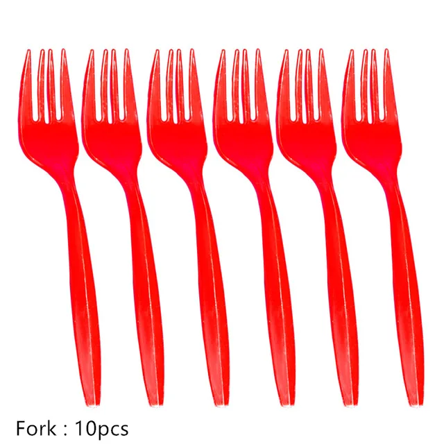 10pcs Fork Черно-белые клетчатые вечерние одноразовые столовые приборы автомобили Гоночный флаг настольные чашки игры решетки вечерние и свадебные декоративные детские игрушки - Цвет: 10pcs Fork
