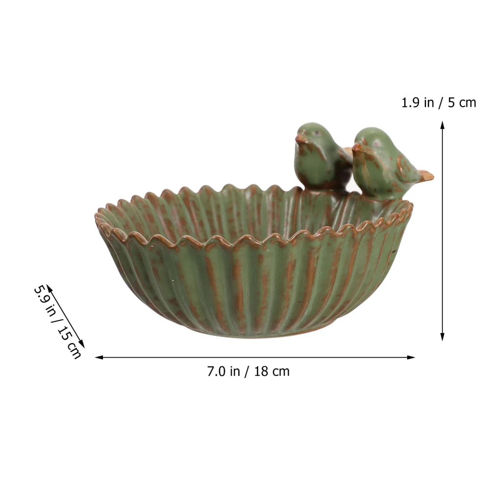 

1pc Bird Feeding Container Ceramic Dish Container Household Plants Dish
