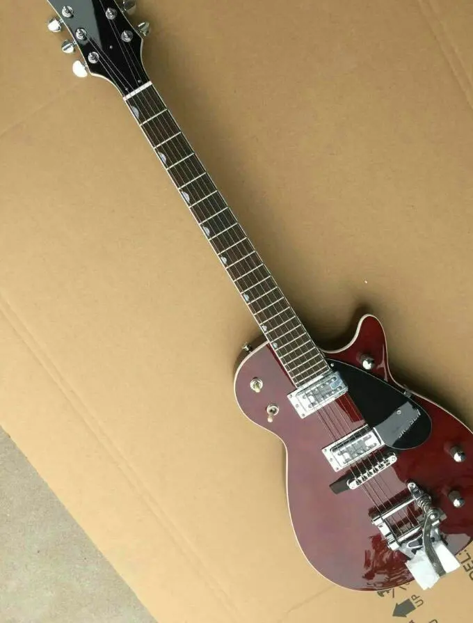 Custom Shop коричневая электрогитара тремоло бигбит хромовое оборудование