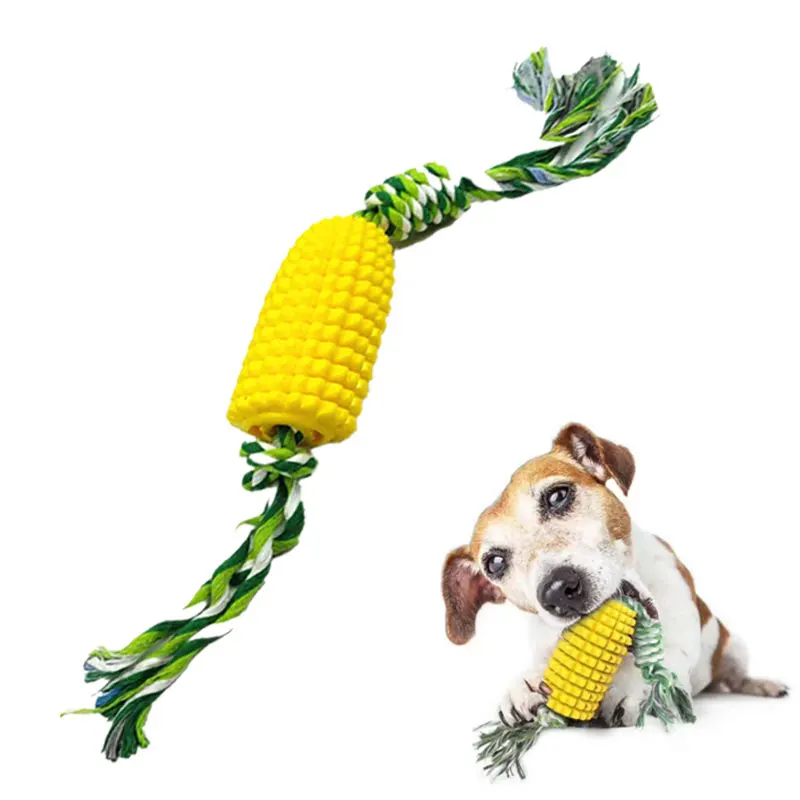 Dog Chew Toys Corn Molar Rod Stick Dog Teeth Cleaning Chew Toys Dog Rope Toy for Game Interactive Dog Toothbrush Stick Pet Toys