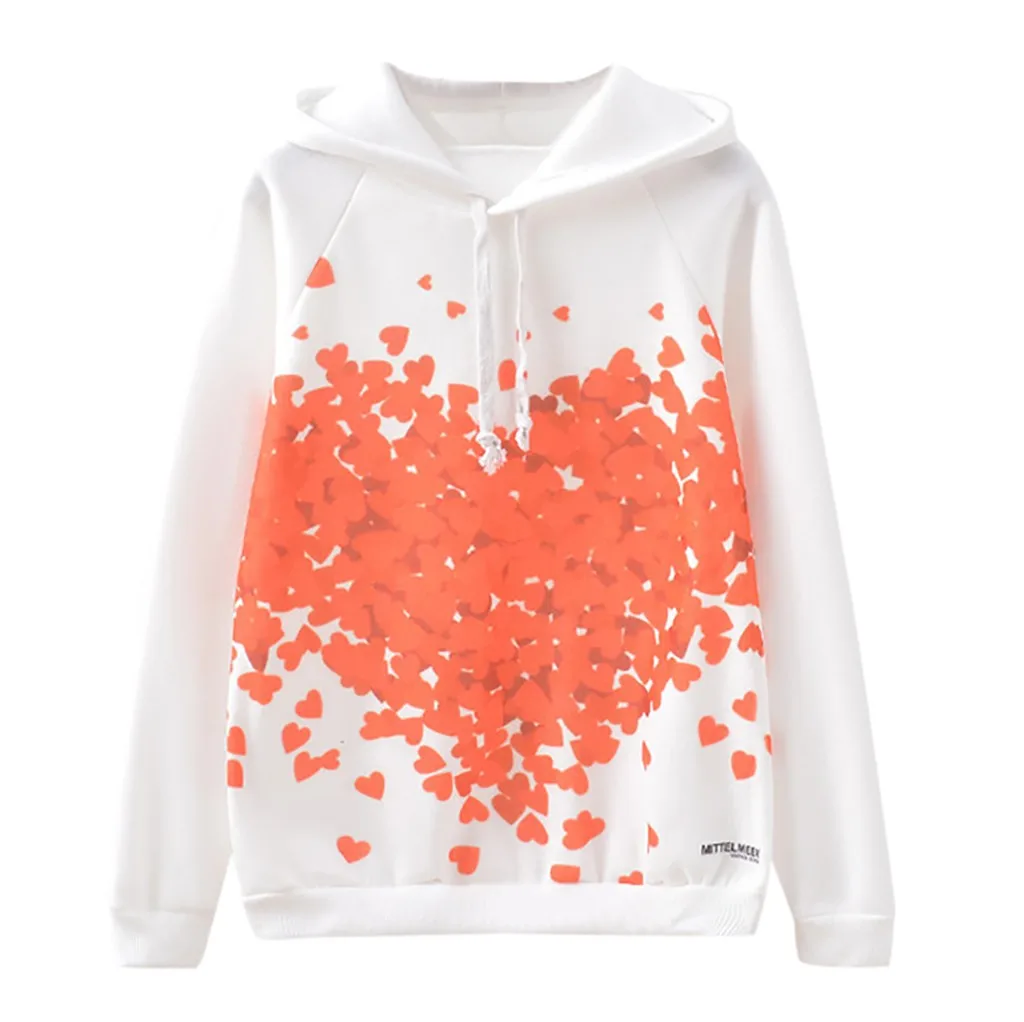 Женские толстовки с капюшоном 2019 Женская толстовка длинным рукавом и принтом Love