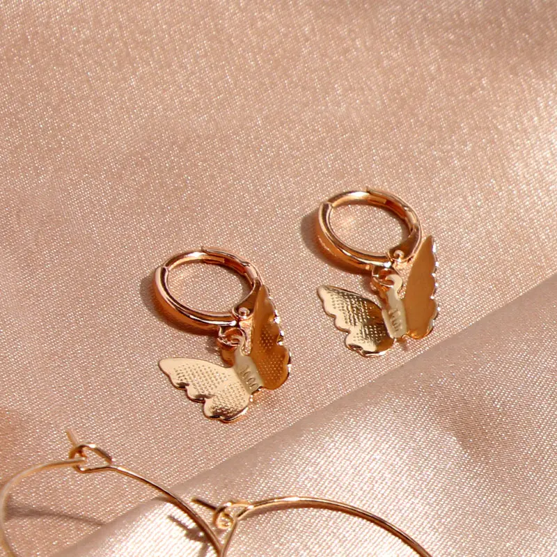 Женские серьги-подвески с бабочками JJFOUCS серьги золотого цвета милыми насекомыми