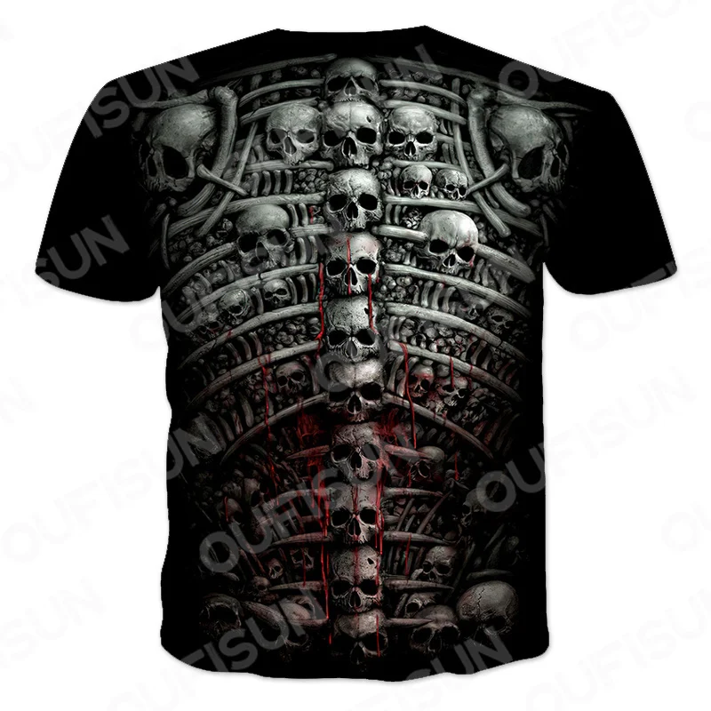 

Hot-Selling Summer Men'S 3D Printing T-Shirt Personality Skull Pattern O-Neck Casual Sports Short-Sleeved 3DT Shirt XXS-6XL