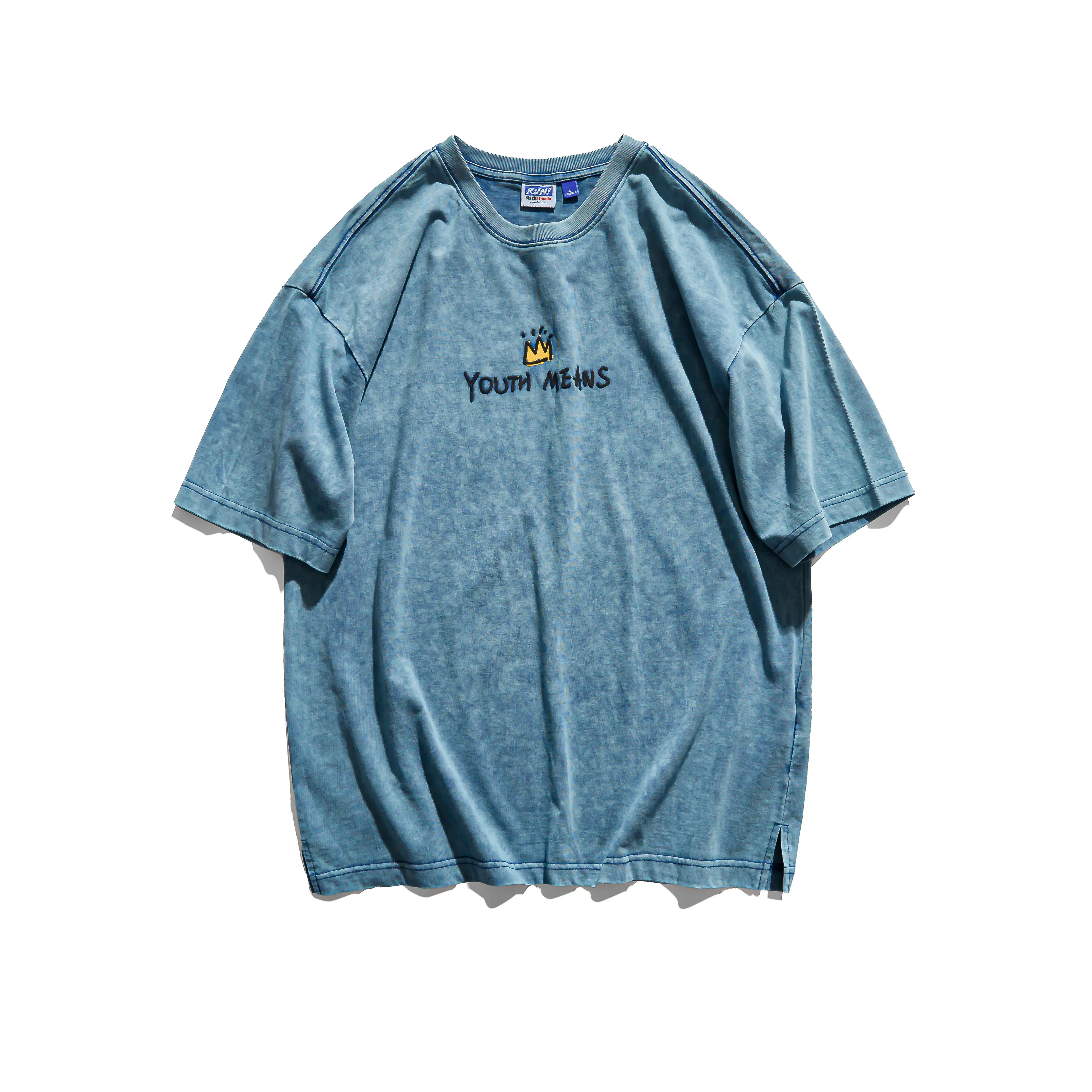 

Hip Hop loose T Shirt Sweatshirt MensShort Sleeves Streetwear Casual Fashion Clothes Hipster 2021 new Cotton tops