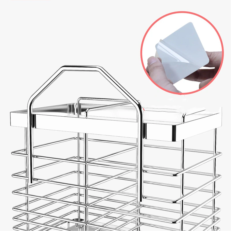 Настенный кухонный контейнер из нержавеющей стали 304 с двойной сеткой для