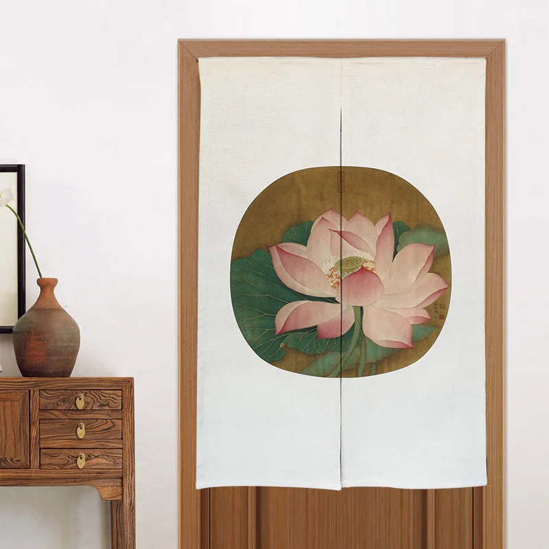 13 Китайский стиль лотоса двери занавески Туалет Кухня Половина занавески Норен японский занавес дверной проем фэн шуй двери занавески - Цвет: 13