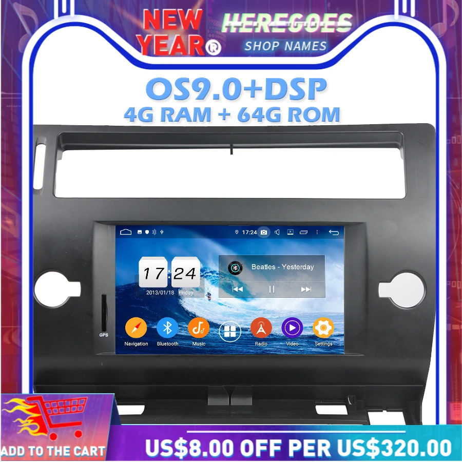 IPS DSP Android 10 0 + 4 Гб ОЗУ 64 ПЗУ 8-ядерный автомобильный DVD-плеер Wifi Bluetooth 5 RDS радио GPS
