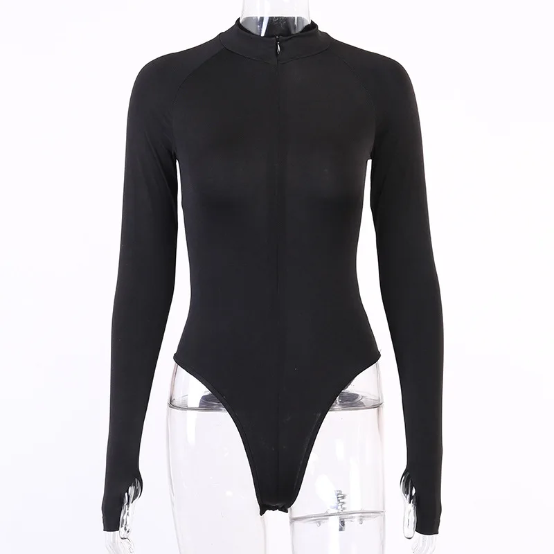 

2021 One-Piece Rompers Jumpsuits Sexy Slim Push Up Overalls Bottoming Shirt Zipper V Neck Long-Sleeved Solid Color Sportswear