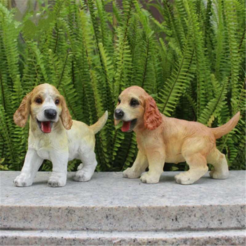 Имитация животных собака милый щенок статуя кокер спаниель Смола домашний Декор
