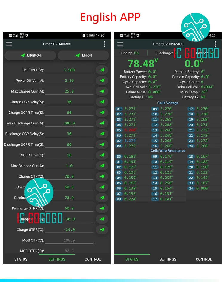 Плата защиты аккумулятора с активным балансом BMS 1A/2A 13S ~ 24S 100A 300A CAN RS485 GPS APP Lifepo4 Li Ion