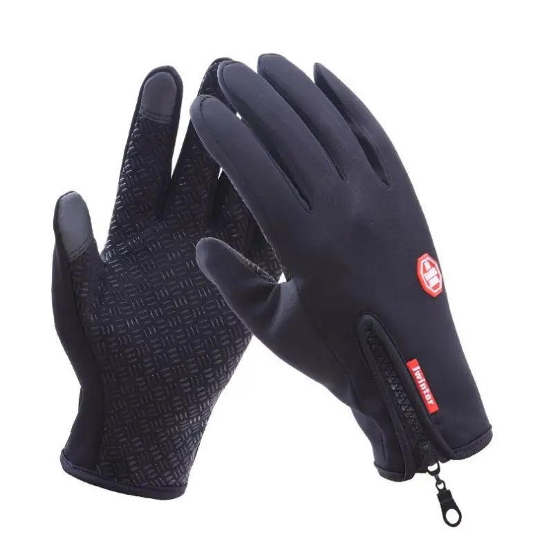 G016 New 1 Black Спортивные перчатки для езды на велосипеде, ветрозащитные, теплые, на молнии, для мужчин и женщин, перчатки для езды на велосипеде, черные, зимние, G001 - Цвет: G016 New 1 Black