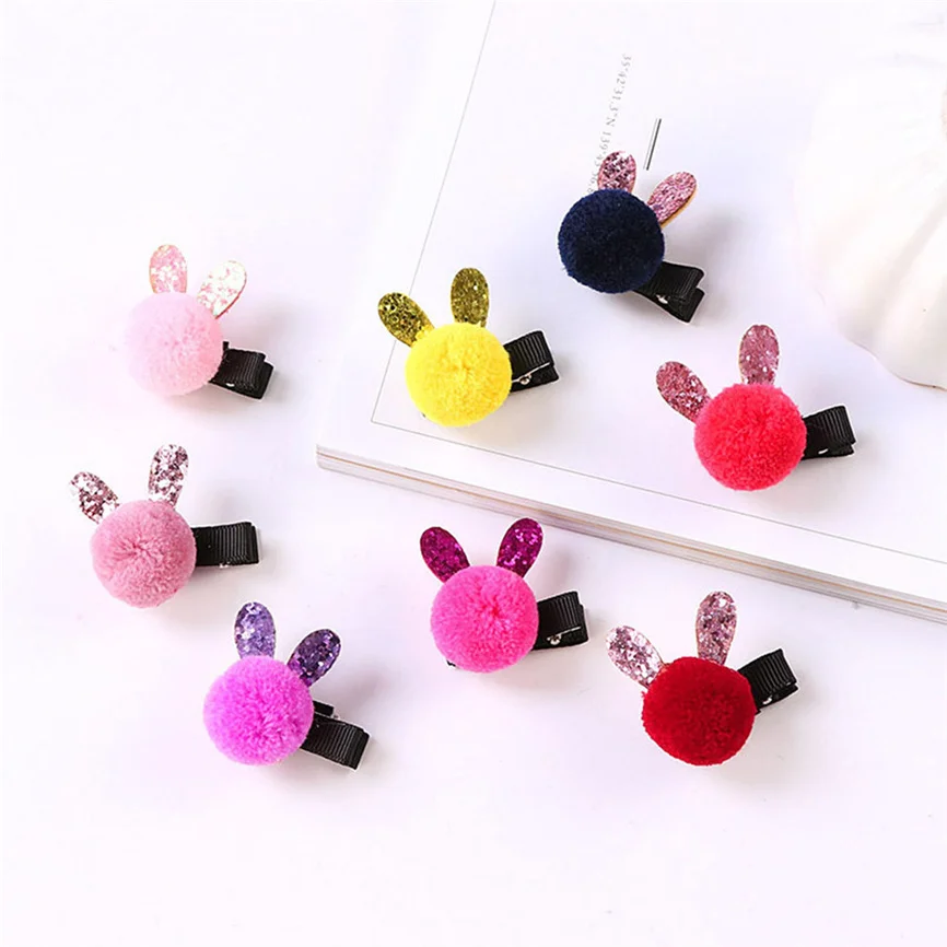 Аксессуары для волос девочек заколки модные детские маленьких милые с кроликом