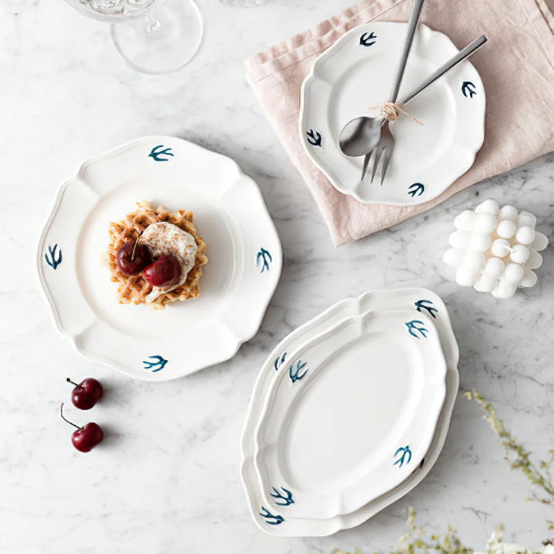 Керамические обеденные тарелки в японском стиле 6/8/9 дюйма|Блюдца и тарелки| |