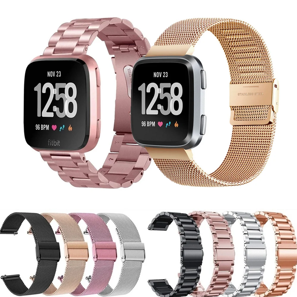 

Stainless Wrist Strap For Fitbit Versa 2 Adjustable Metal Bracelet For Fitbit Versa lite Mesh Loop Smart Watch Band Accessories