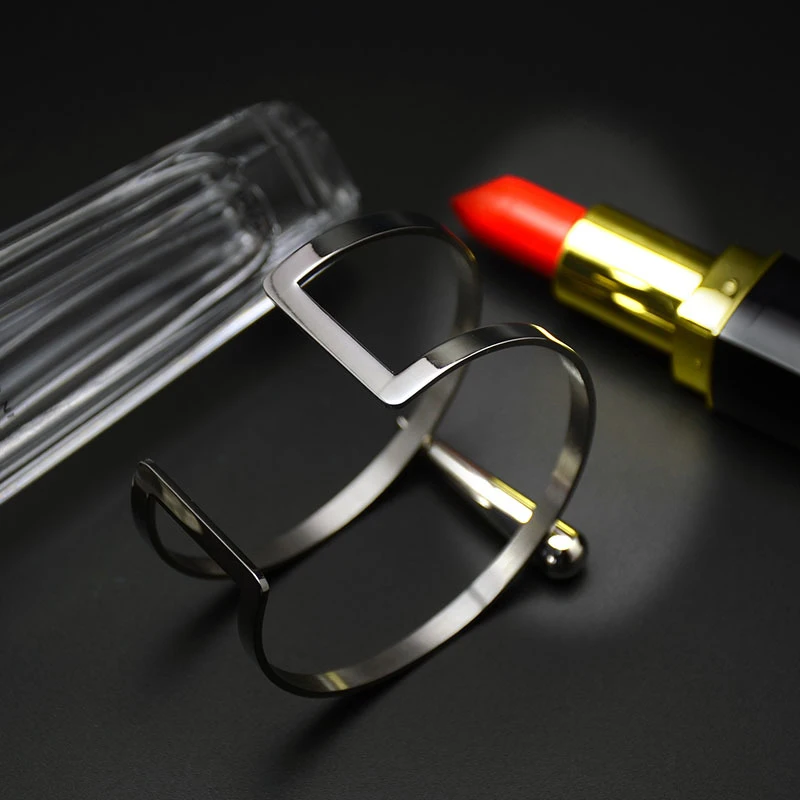 

Charm Double Layers Stainless Steel Cuff Bracelets For Women Braided Jewelry Wholesale Hollow Out Geometric Bangles Men Bijoux