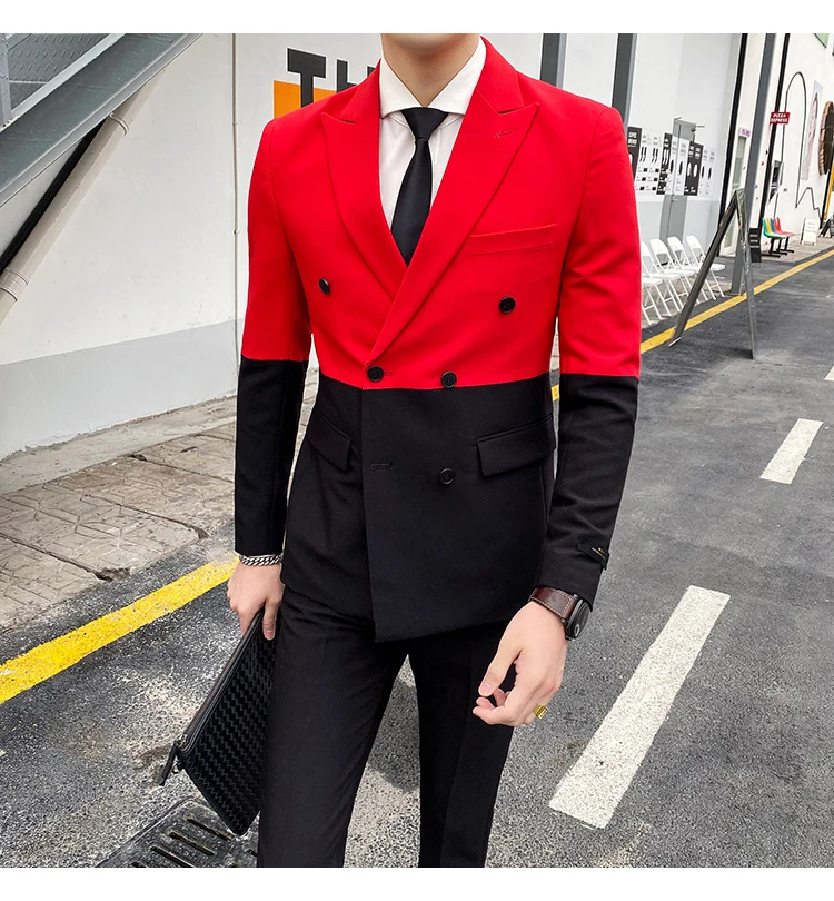 Traje Novio, мужские вечерние костюмы контрастных цветов, мужские костюмы для сцены, приталенные костюмы, брюки для выпускного, двубортный костюм, мужской костюм