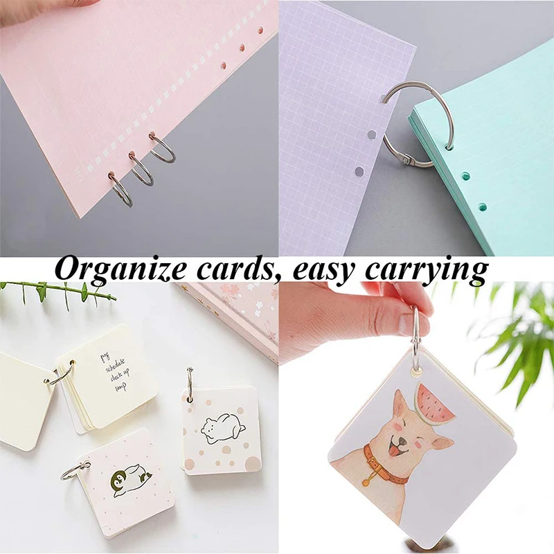 

100Pcs Loose Leaf Rings, Outer Diameter 0.75 Inch (OD), Inner Diameter 0.61 Inch (ID),Metal Book Binder Rings