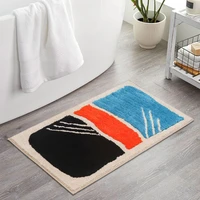 abstract geometric bathroom mat non slip carpets for living room absorbent lavatory bedroom tufted washable rug home decor mat