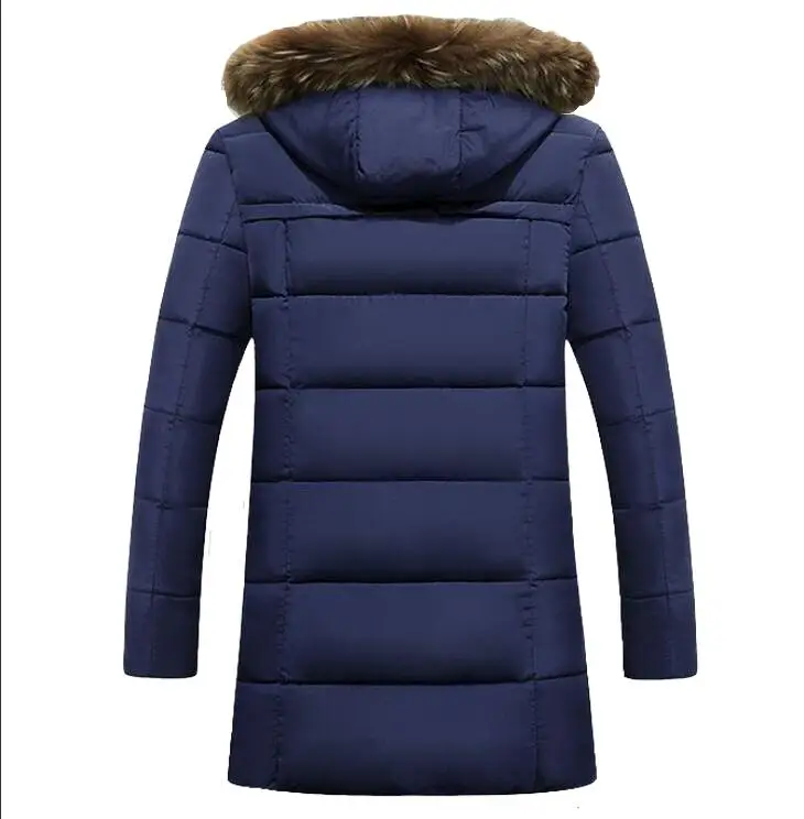 Men Winter Parkas Fashion Cotton Thermal Thick Parkas Male Casual Hoodies Coat Removable Fur Collar Outwear Asia Size M-5XL
