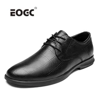 quality genuine leather shoes men flats handmade comfort rubber sole walking men shoes outdoor lace up casual shoes