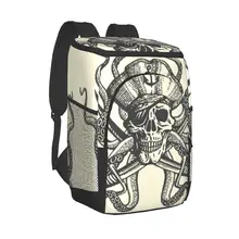 Picnic Cooler Backpack Pirate Skull Octopus Tentacles Waterproof Thermo Bag Refrigerator Fresh Keeping Thermal Insulated Bag