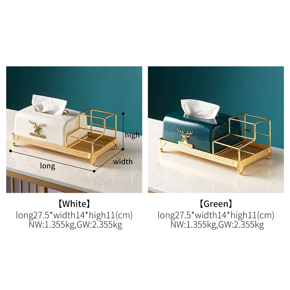 

Nordic Multifunctional Tissue Box White Green Modern Home Decor Accessories Living Room Bedroom Countertop Decor Storage Box