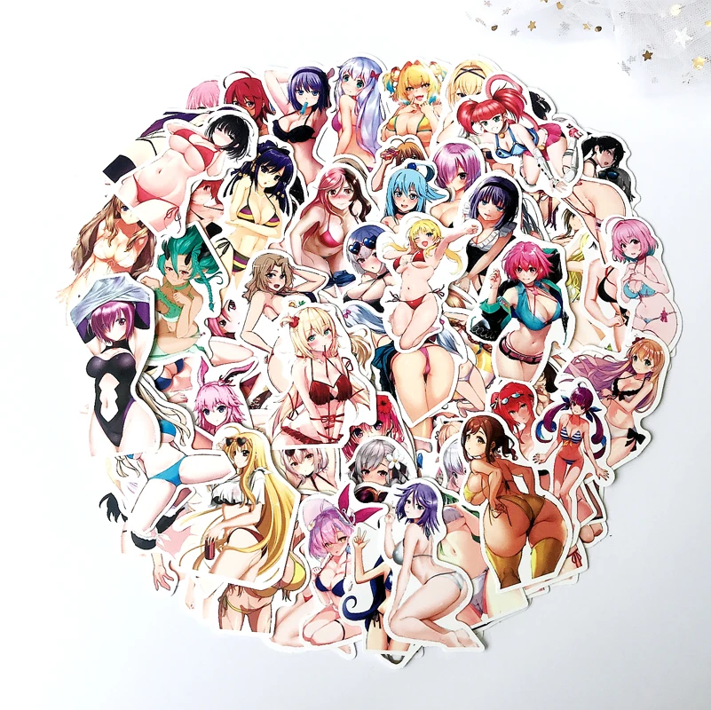 

100Pcs Sexy Beauty Bikini girl Hottie waifu hentai Sticker Creative Adult Self-made Anime Girls Waterproof Stickers Cartoon