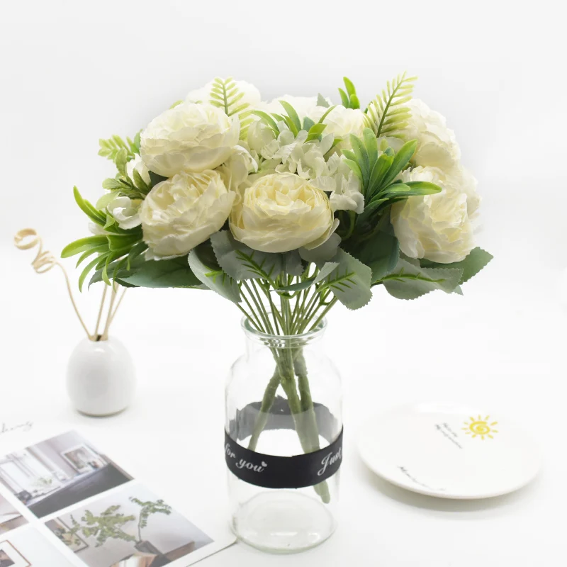 3 комплекта искусственных цветов пион букет украшения дома аксессуары Diy