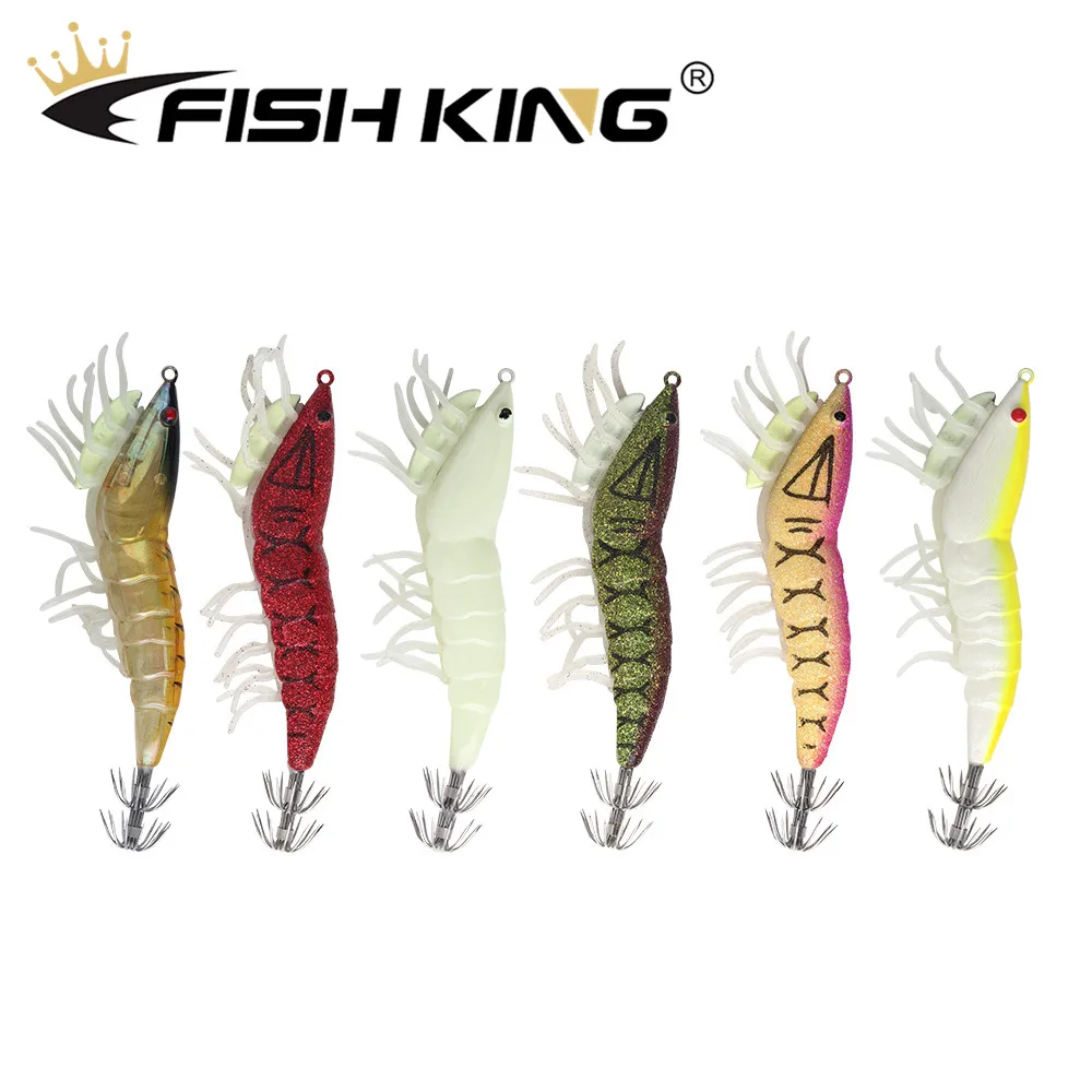

FISH KING наживка-кальмар 3,0 #3,5 # Крючок для грузила, осьминог, деревянная креветка, приманка с крючком для кальмара, мягкие блестящие рыболовные ...