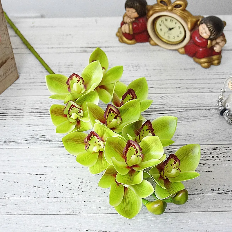 Роскошный реалистичный большой 3D принт искусственные орхидеи Cymbidium латексные