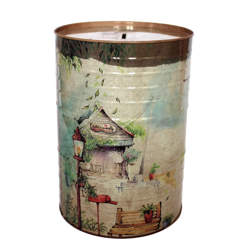 Винтажная копилка для денег коробка монет детей и взрослых железная